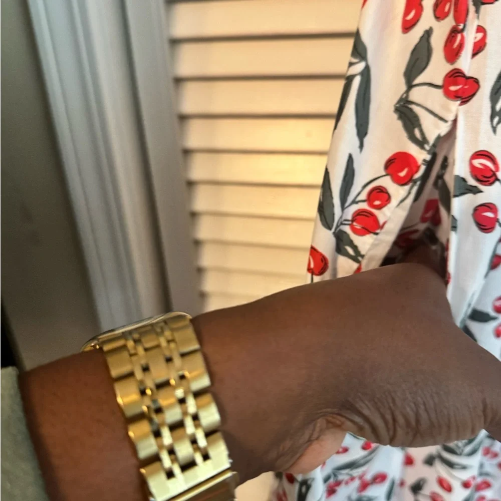 Chic Floral Midi Dress - White and Red - Picture 5 of 10